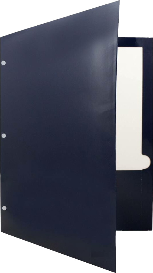 Glossy Navy Blue 9 x 12 3 Hole Punch Folders