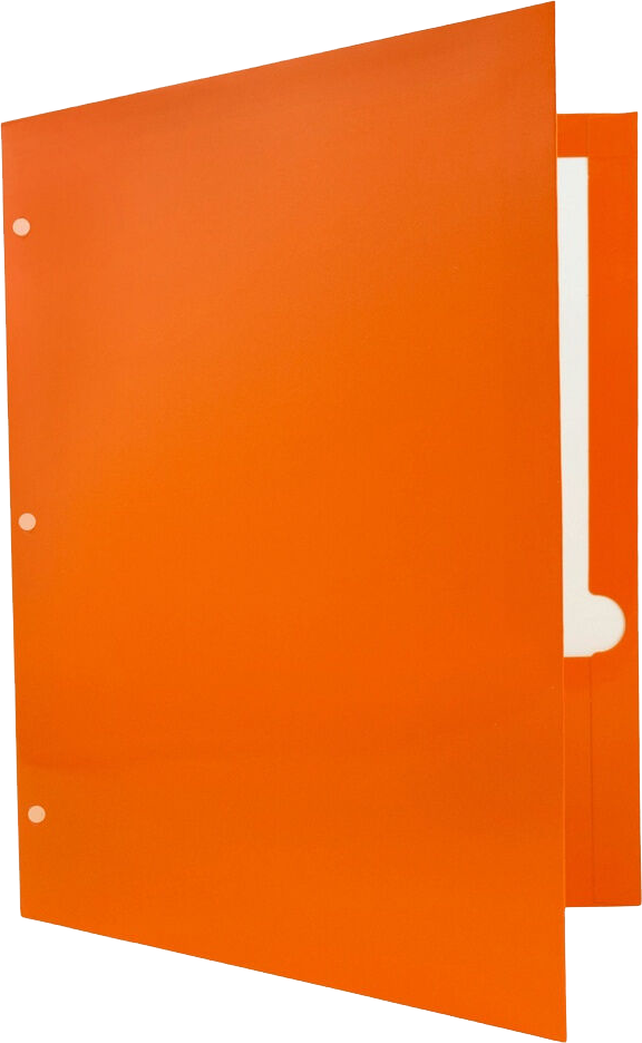Glossy Orange 9 x 12 3 Hole Punch Folders