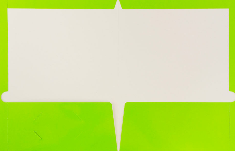 Glossy Lime Green 9 x 12 Standard Folders