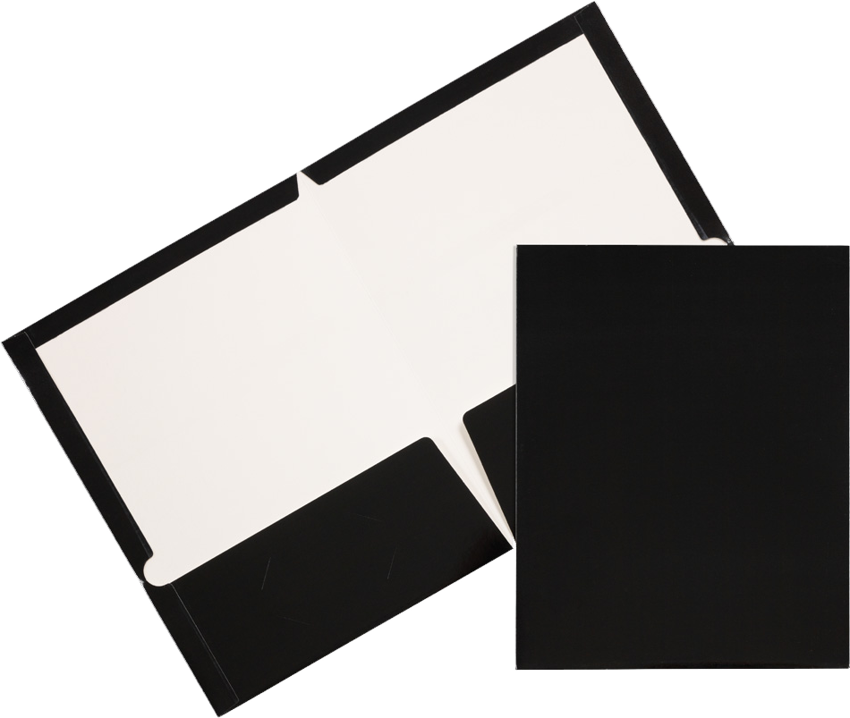Glossy Black 9 x 12 Standard Folders
