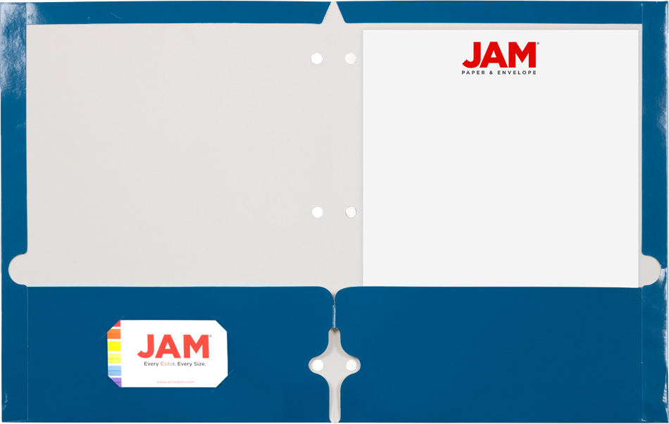 Glossy Blue 9 x 12 3 Hole Punch Folders