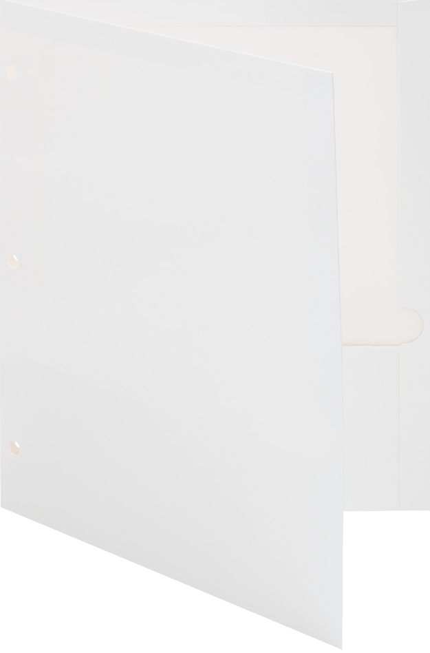 Glossy White 9 x 12 3 Hole Punch Folders