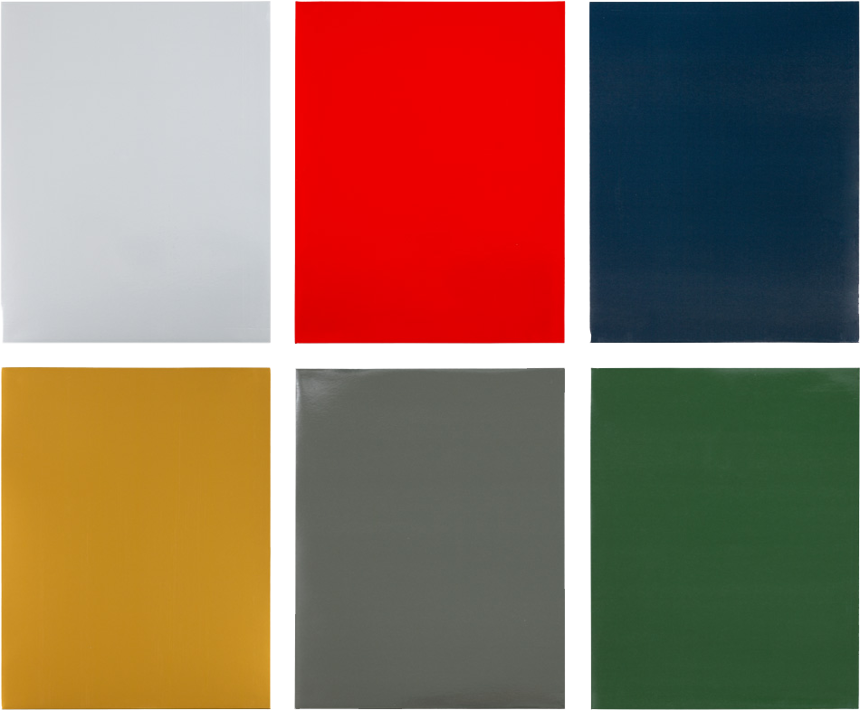Assorted Primary Standard Laid Back Glossy Folders - 6 Pack