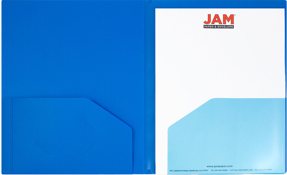 Blue 9 x 12 Plastic 6 Pocket Folders