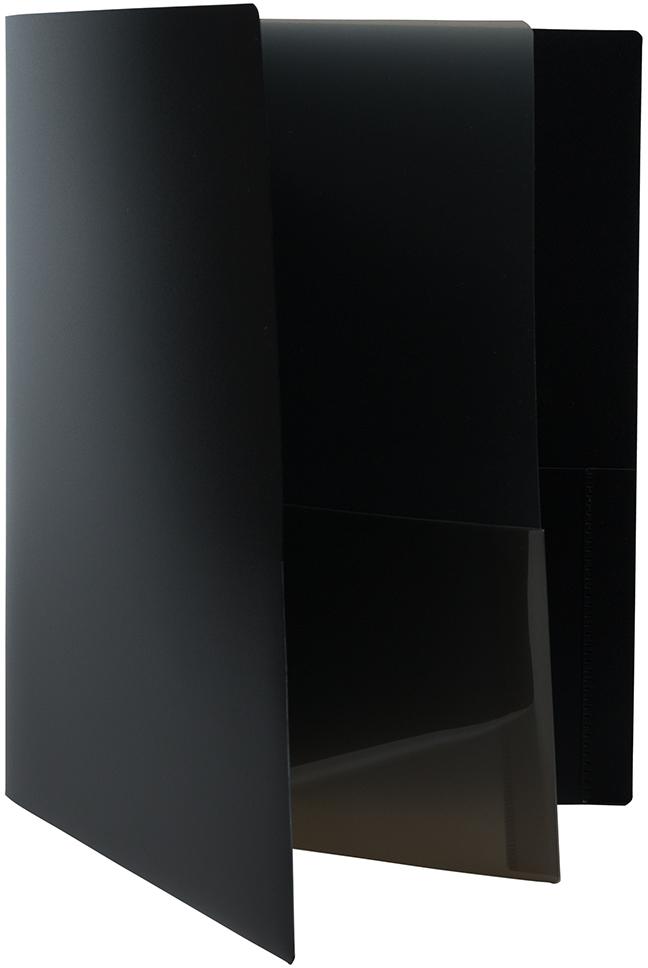 Black 9 x 12 Plastic 4 Pocket Folders