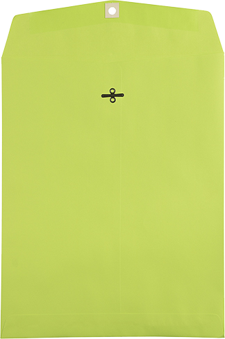 Wasabi Lime Green 24lb 10 x 13 Open End Envelopes with Clasp