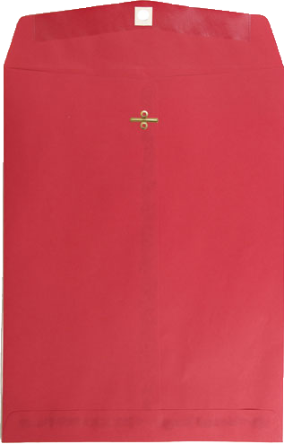 Red 24lb 10 x 13 Open End Envelopes with Clasp