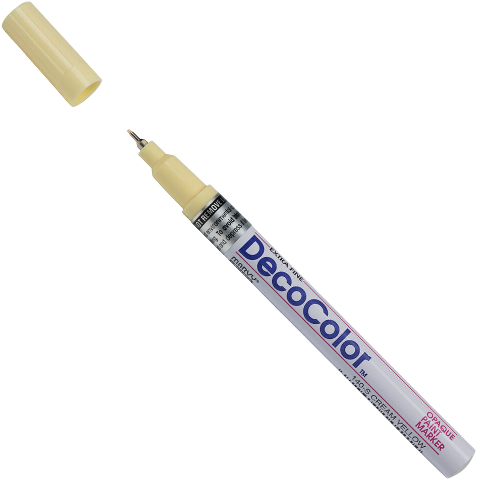 Cream Yellow Opaque Extra Fine Line Paint Marker