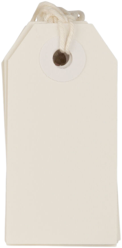 White Tiny Gift Tags (2 3/4 x 1 3/8) - 10 Pack