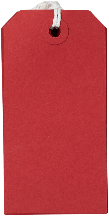 Red Medium Gift Tags (4 1/4 x 2 3/8) - 10 Pack