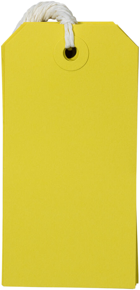 Yellow Medium Gift Tags (4 1/4 x 2 3/8) - 10 Pack