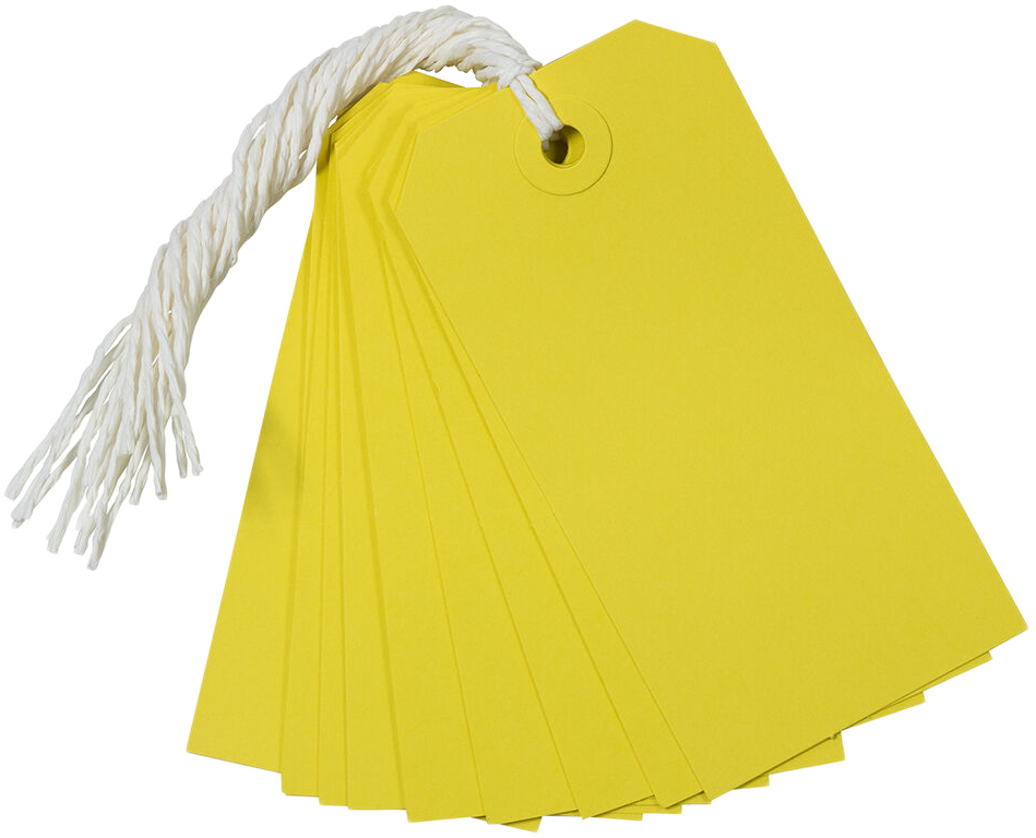 Yellow Medium Gift Tags (4 1/4 x 2 3/8) - 10 Pack