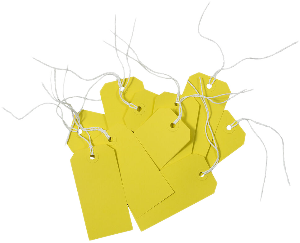 Yellow Medium Gift Tags (4 1/4 x 2 3/8) - 10 Pack