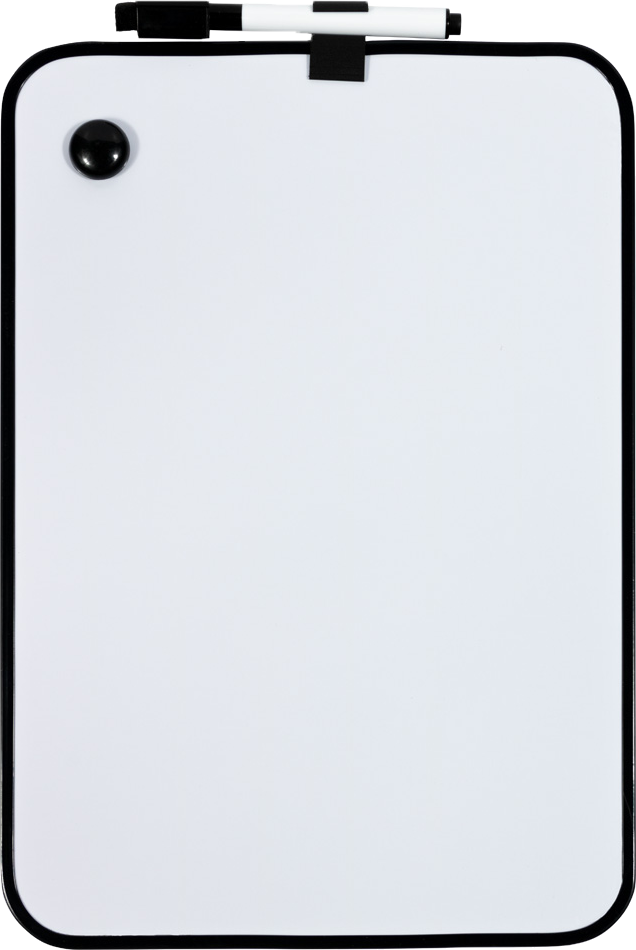 White with Black Frame Dry Erase Board
