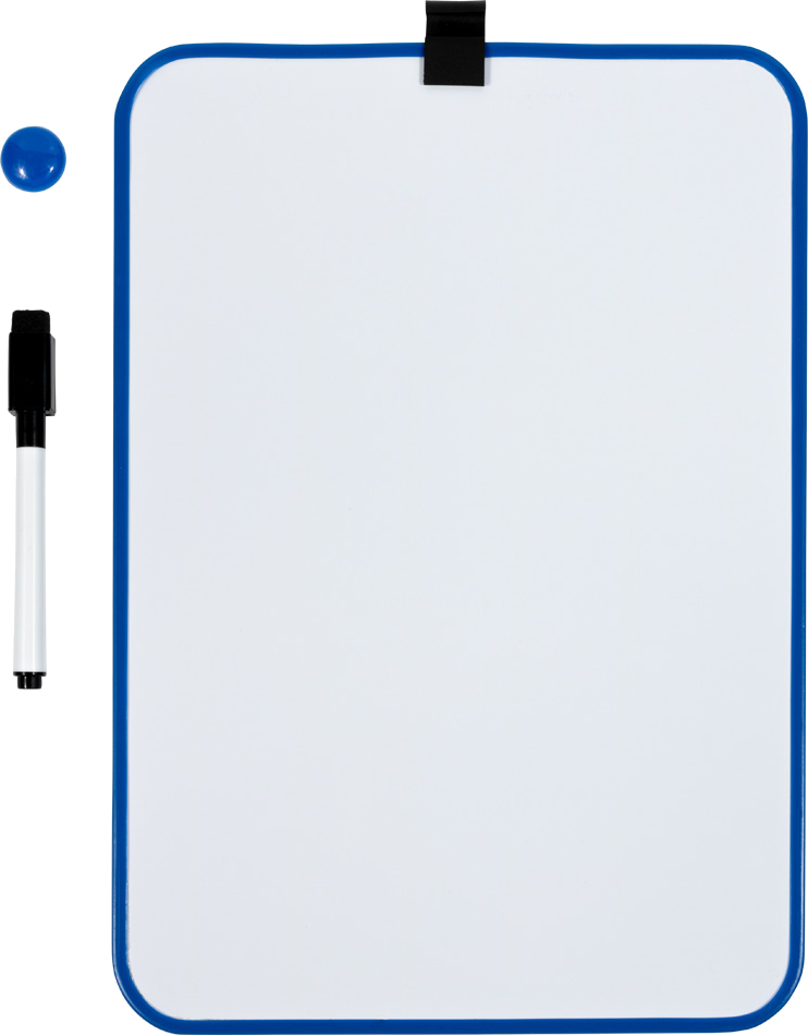 White with Blue Frame Dry Erase Board