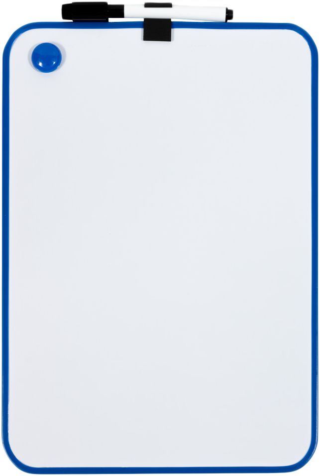 White with Blue Frame Dry Erase Board