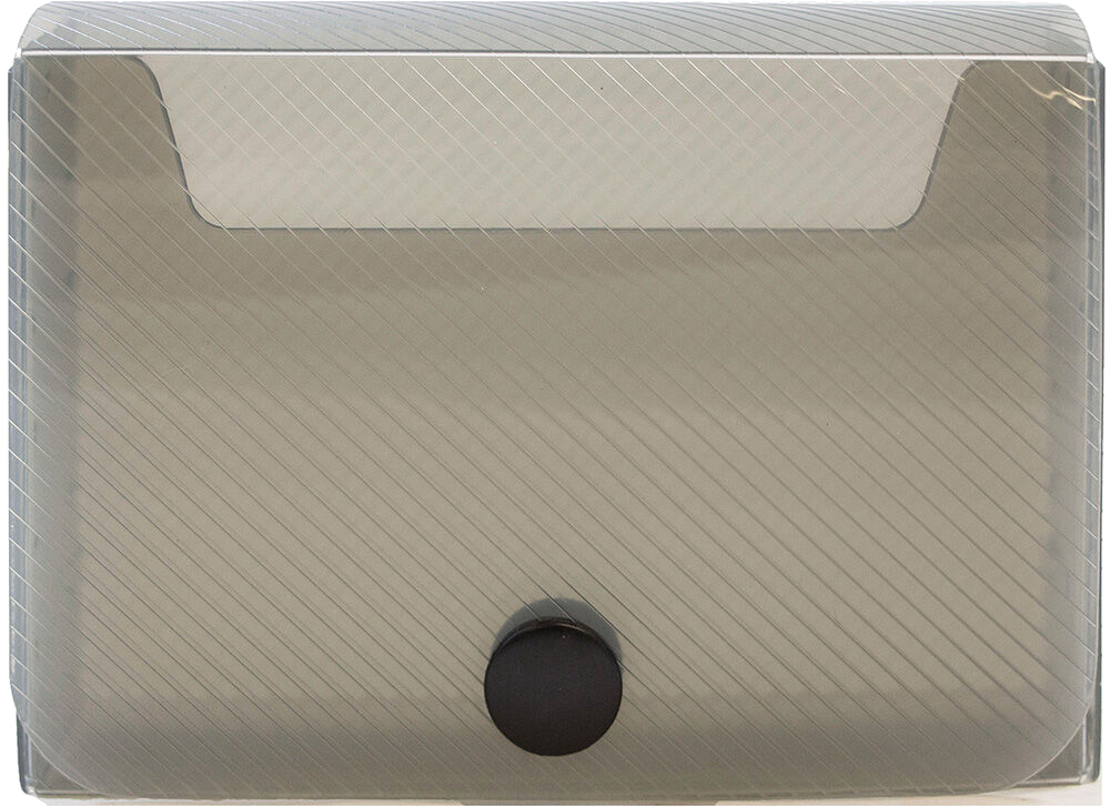 Smoke Gray Plastic Business Card Case with Snap Closure - 20 Card Capacity