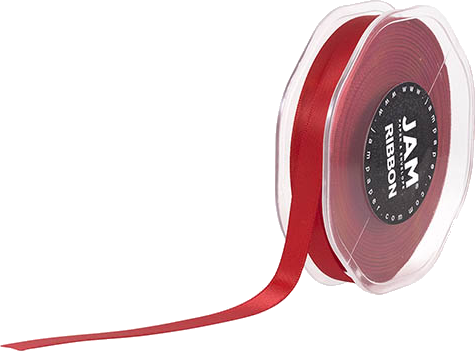 Red Satin 3/8 Inch Thick x 25 Yards Ribbon
