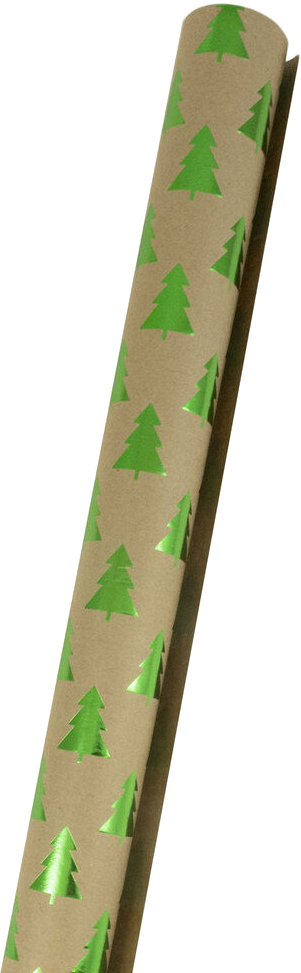 Kraft Green Trees Christmas Trees Wrapping Paper (25 Sq Ft)