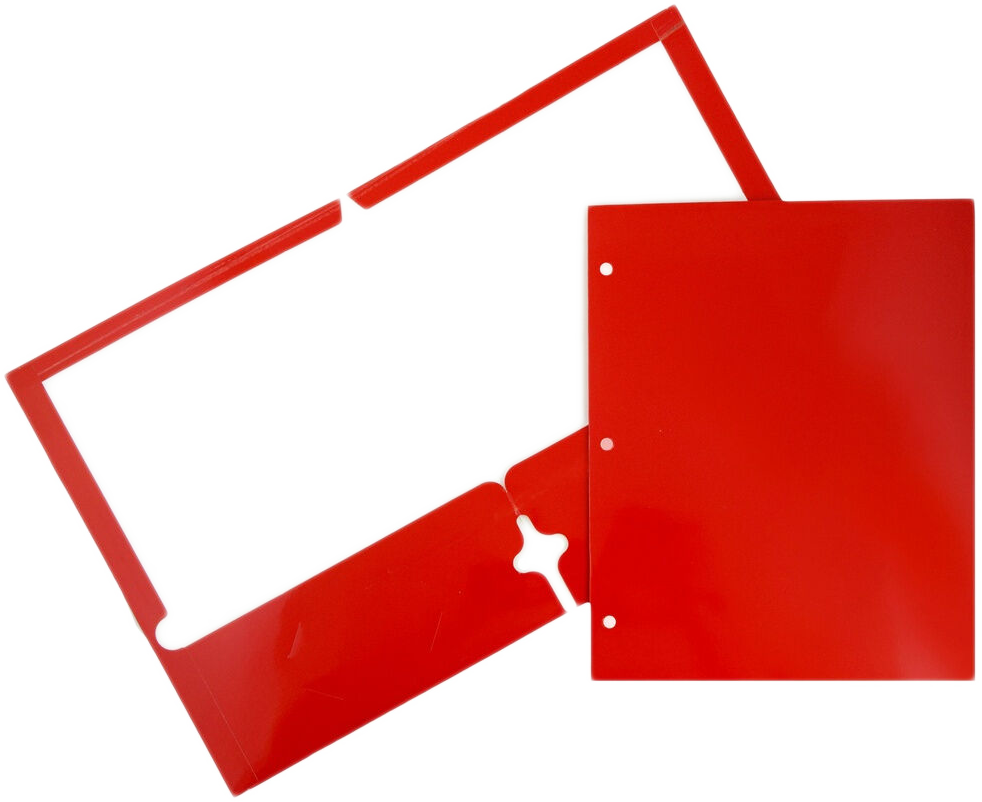 Glossy Red 9 x 12 3 Hole Punch Folders