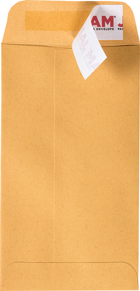 Brown Kraft 28lb #5 1/2 Coin Envelopes (3 1/8 x 5 1/2) with Peel & Seal