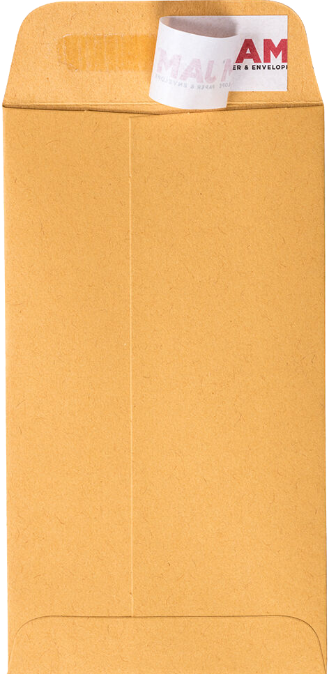 Brown Kraft 28lb #6 Coin Envelopes (3 3/8 x 6) with Peel & Seal