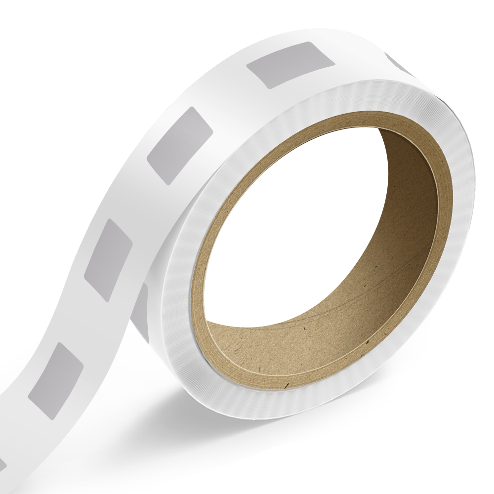 Silver Foil 1 1/2 x 3 Inch Roll of Rectangle Labels - Durable Metallic