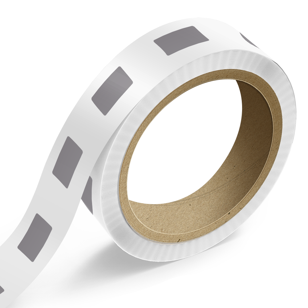Matte Silver Foil 1 1/2 x 3 Inch Roll of Rectangle Labels - Durable