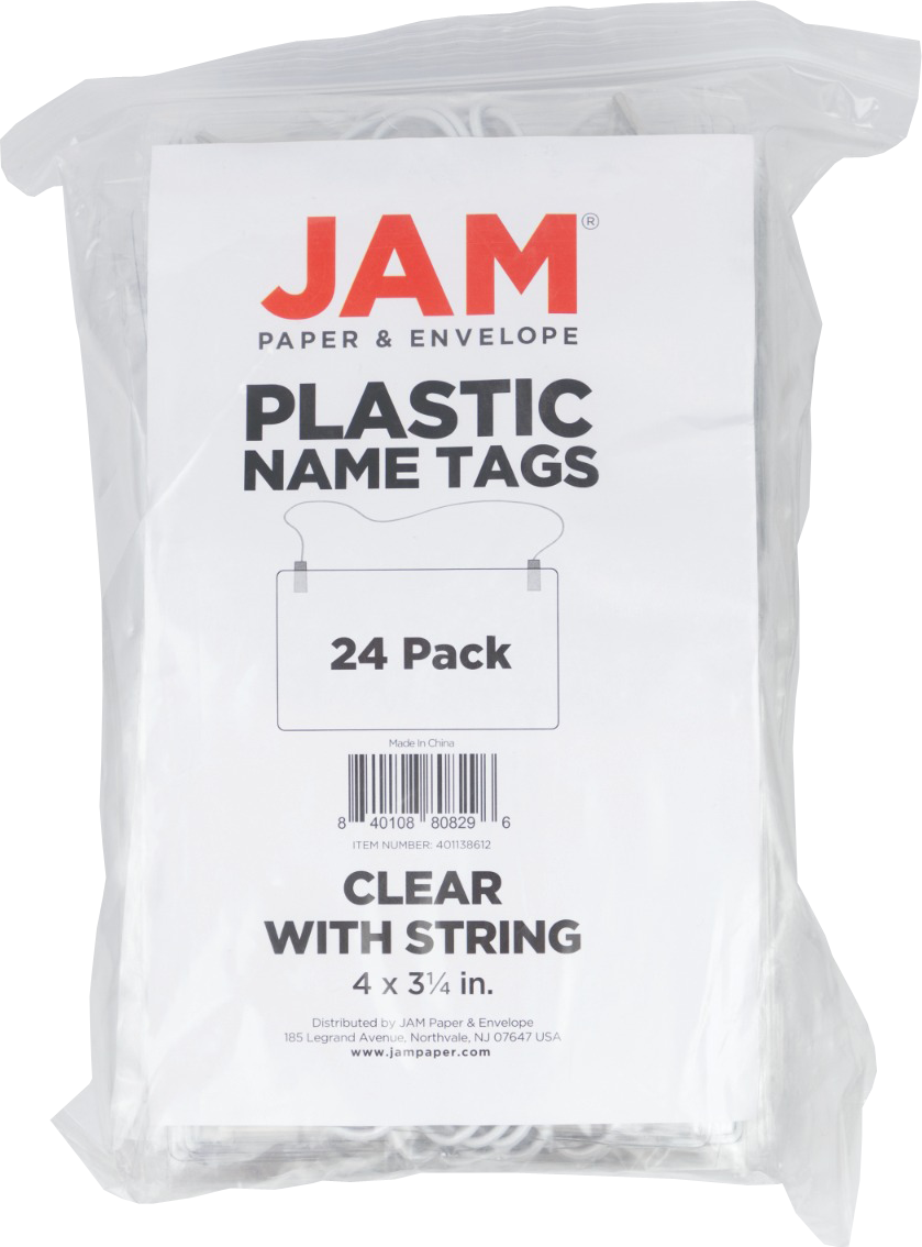 Clear with String 4 x 3 1/4 Classroom Name Tags