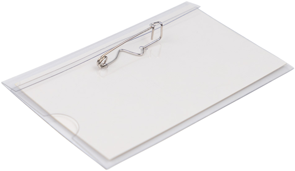 Clear with Pin 3 5/8 x 2 1/4 Classroom Name Tags