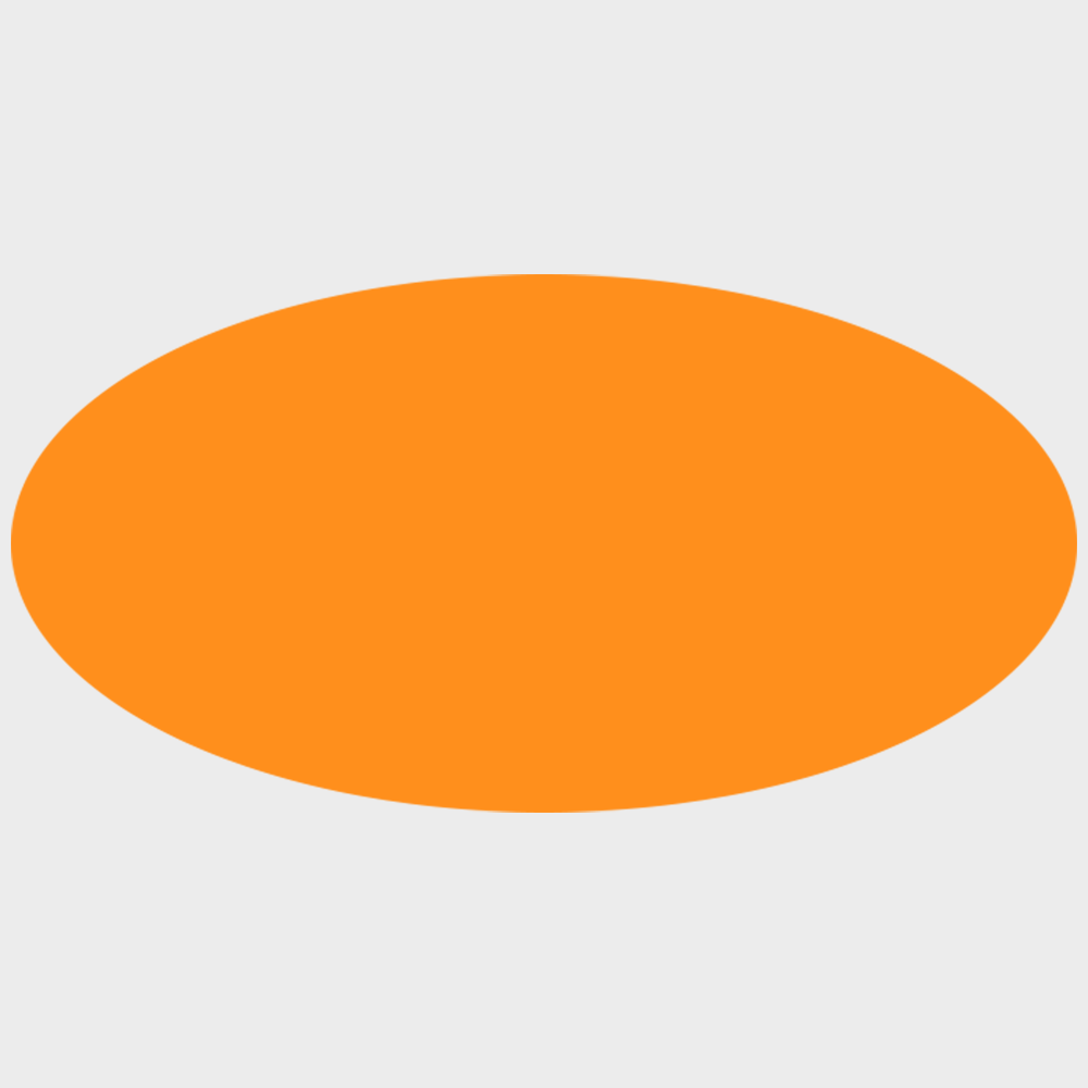 Neon Orange 1 1/4 x 2 1/2 Inch Roll of Oval Labels - Bright Adhesive