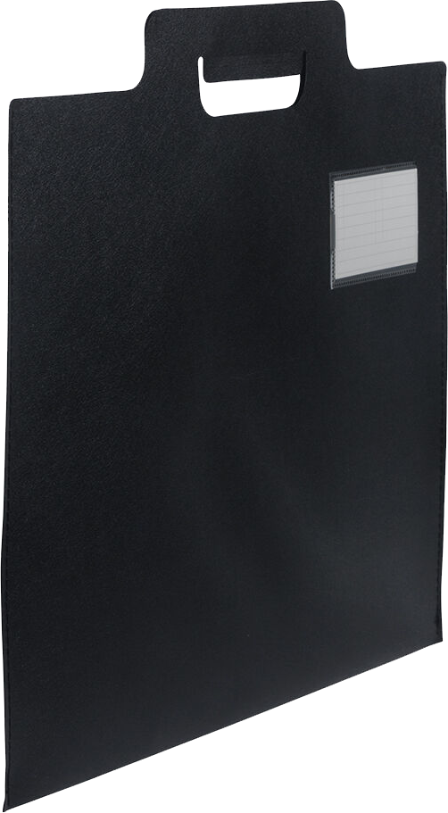 Black 14 x 16 5/8 Plastic Portfolios with Handle