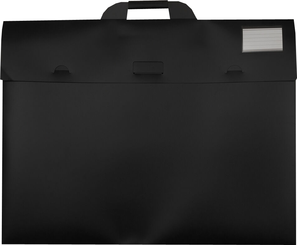 Black Assorted Sizes Plastic Portfolios with Handle