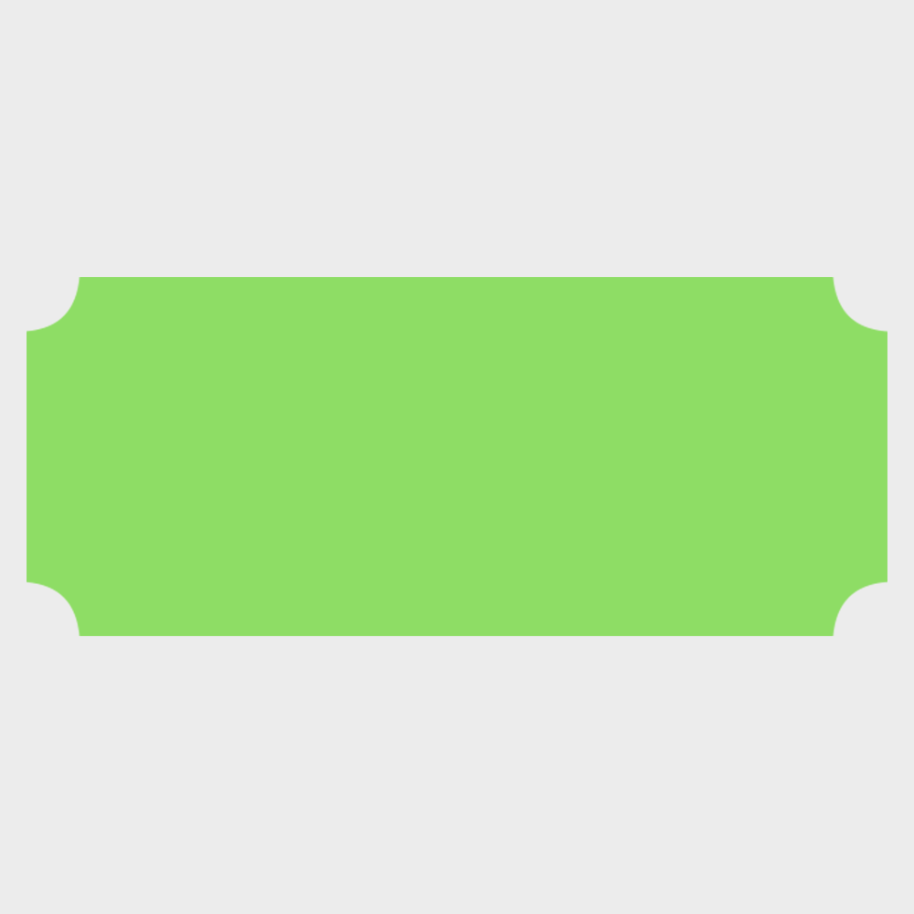 Neon Green 1 1/4 x 3 Inch Roll of Rectangle Labels - Bright Adhesive with Indented Corners