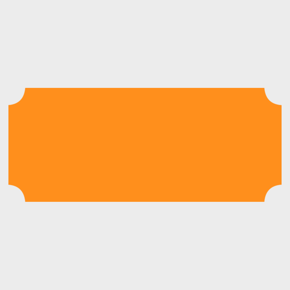 Neon Orange 1 1/4 x 3 Inch Roll of Rectangle Labels - Bright Adhesive with Indented Corners