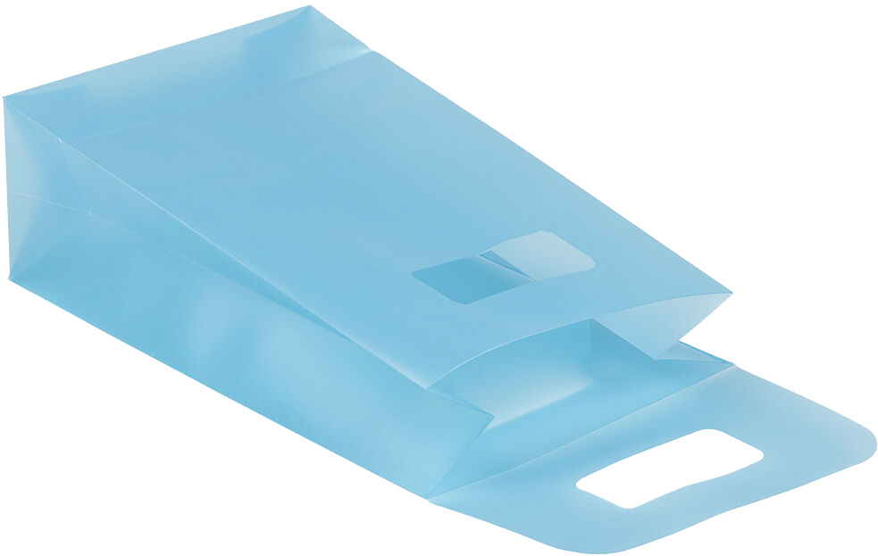Blue Frosted Medium Plastic Lunch Bags (4 3/4 x 8 1/4 x 2 1/2)