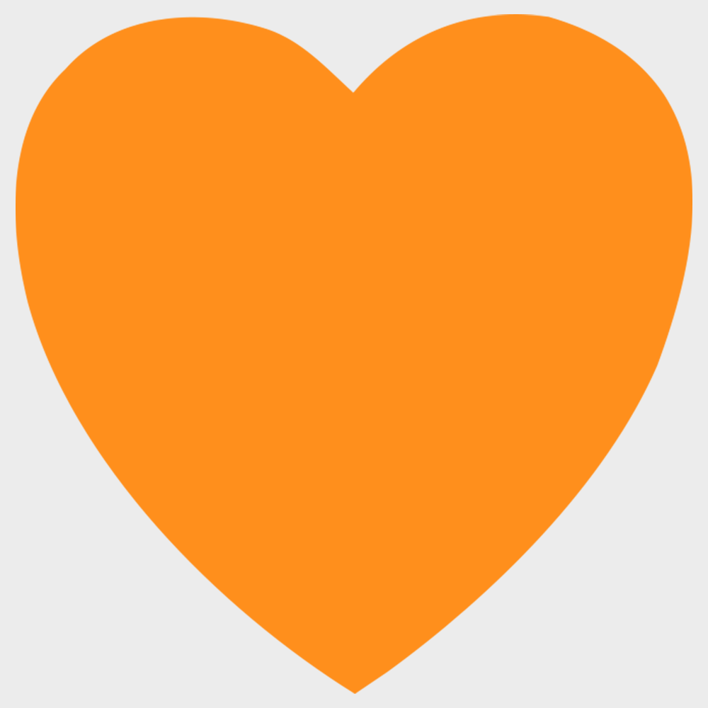 Neon Orange 1 1/8 x 1 1/8 Inch Roll of Heart Shaped Labels - Wedding Anniversary Valentine's Day Bright Adhesive