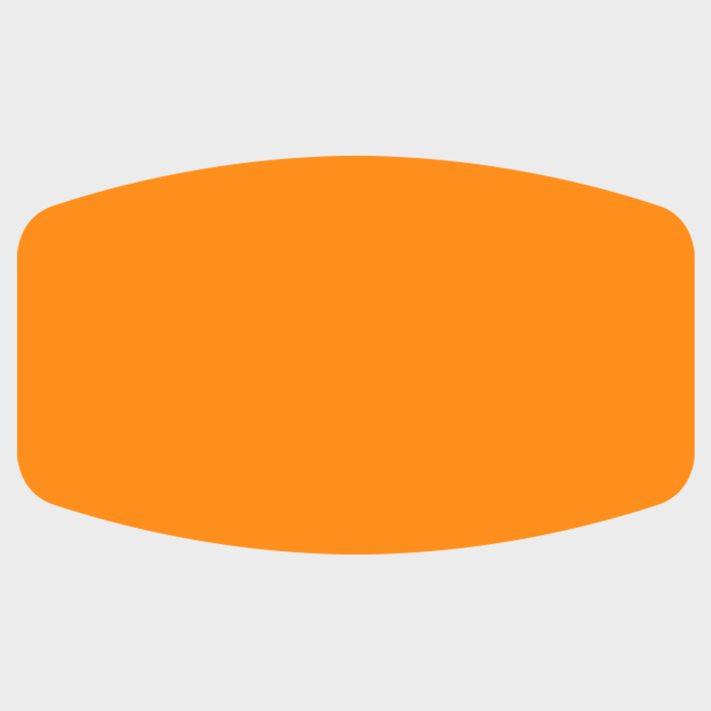Neon Orange 1 1/8 x 2 Inch Roll of Rectangle Labels - Bright Adhesive