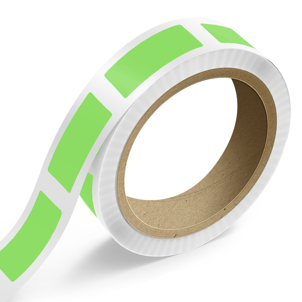 Neon Green 1 3/4 x 5 Inch Roll of Rectangle Labels - Bright Adhesive