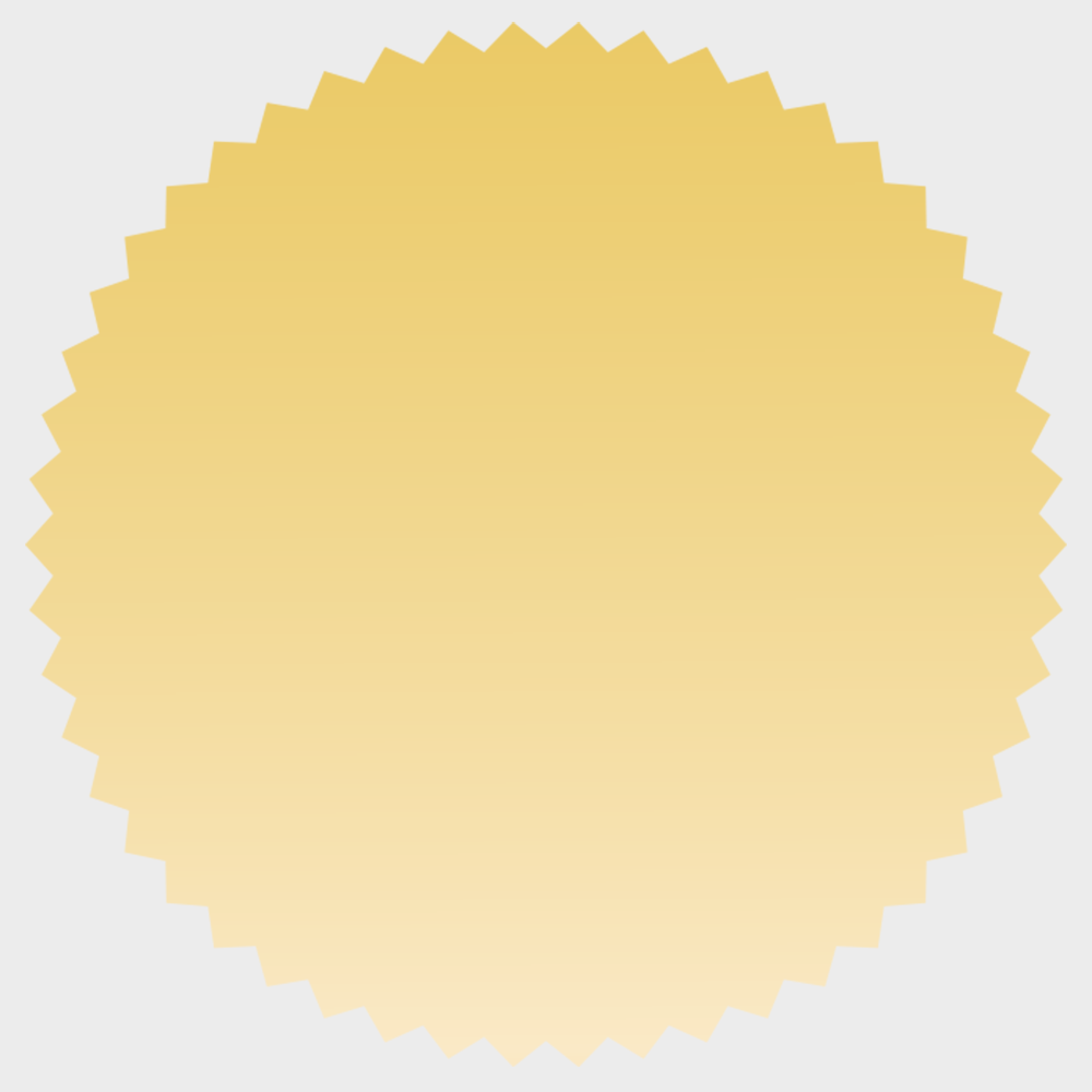 Gold Foil 1 7/8 Inch Roll of Burst Shaped Labels - Sales Certificate Durable with Metallic Finish