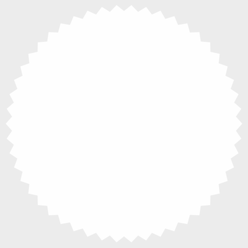 White 1 7/8 Inch Roll of Burst Shaped Labels - Sales Certificate Tear Resistant with High Gloss Film Layer