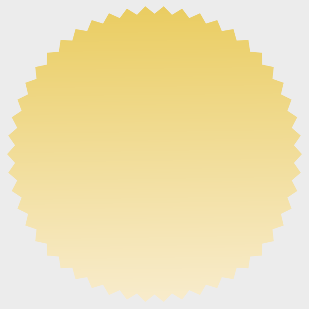 Matte Gold Foil 1 7/8 Inch Roll of Burst Shaped Labels - Sales Certificate Durable