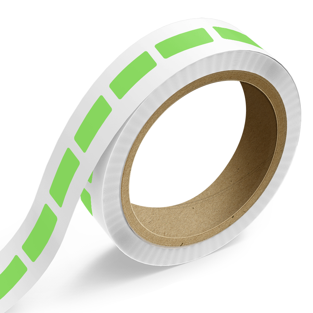Neon Green 1 x 2 5/8 Inch Roll of Rectangle Labels - Bright Adhesive