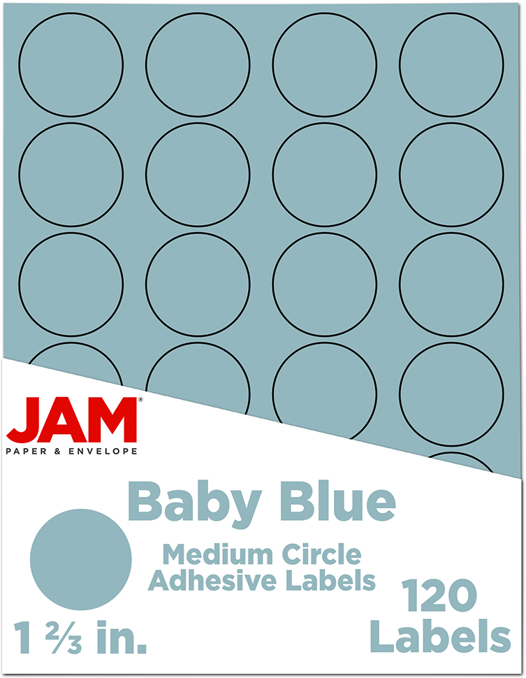 Baby Blue Medium 1 2/3 Inch Round Labels