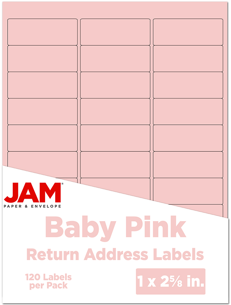 Baby Pink 1 x 2 5/8 Return Address Labels