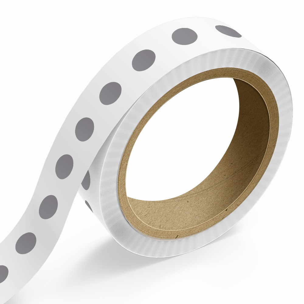 Matte Silver Foil 1/2 Inch Roll of Circular Round Labels - Durable