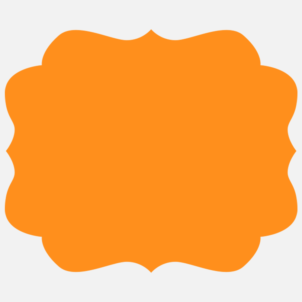 Neon Orange 2 1/2 x 3 Inch Roll of Vintage Frame Shaped Labels - Crafting Wedding Shower Even Frame Bright Adhesive