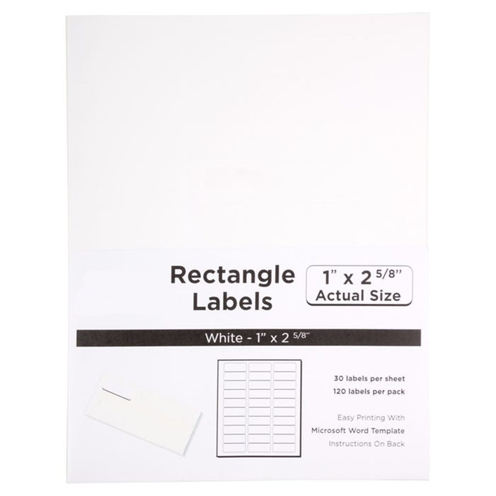 White 1 x 2 5/8 Return Address Labels
