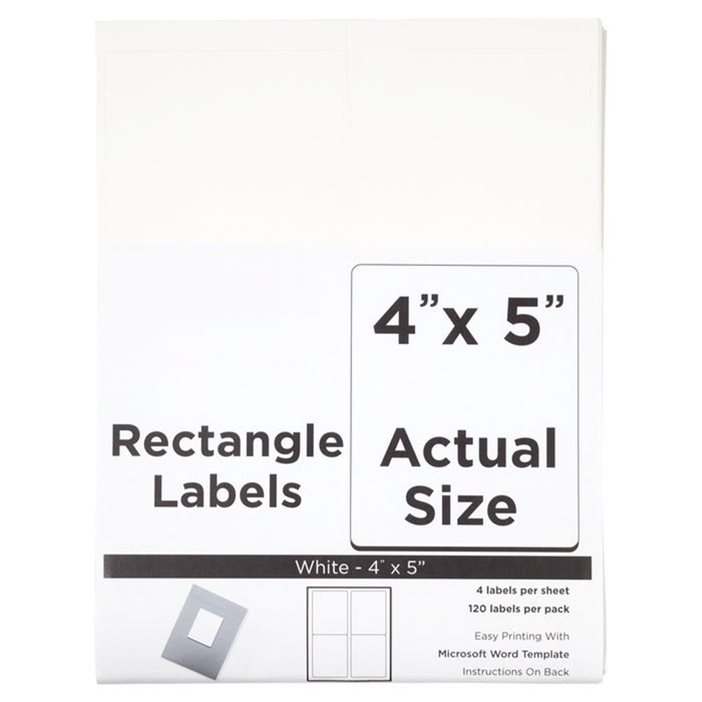 White 4 x 5 Shipping Labels