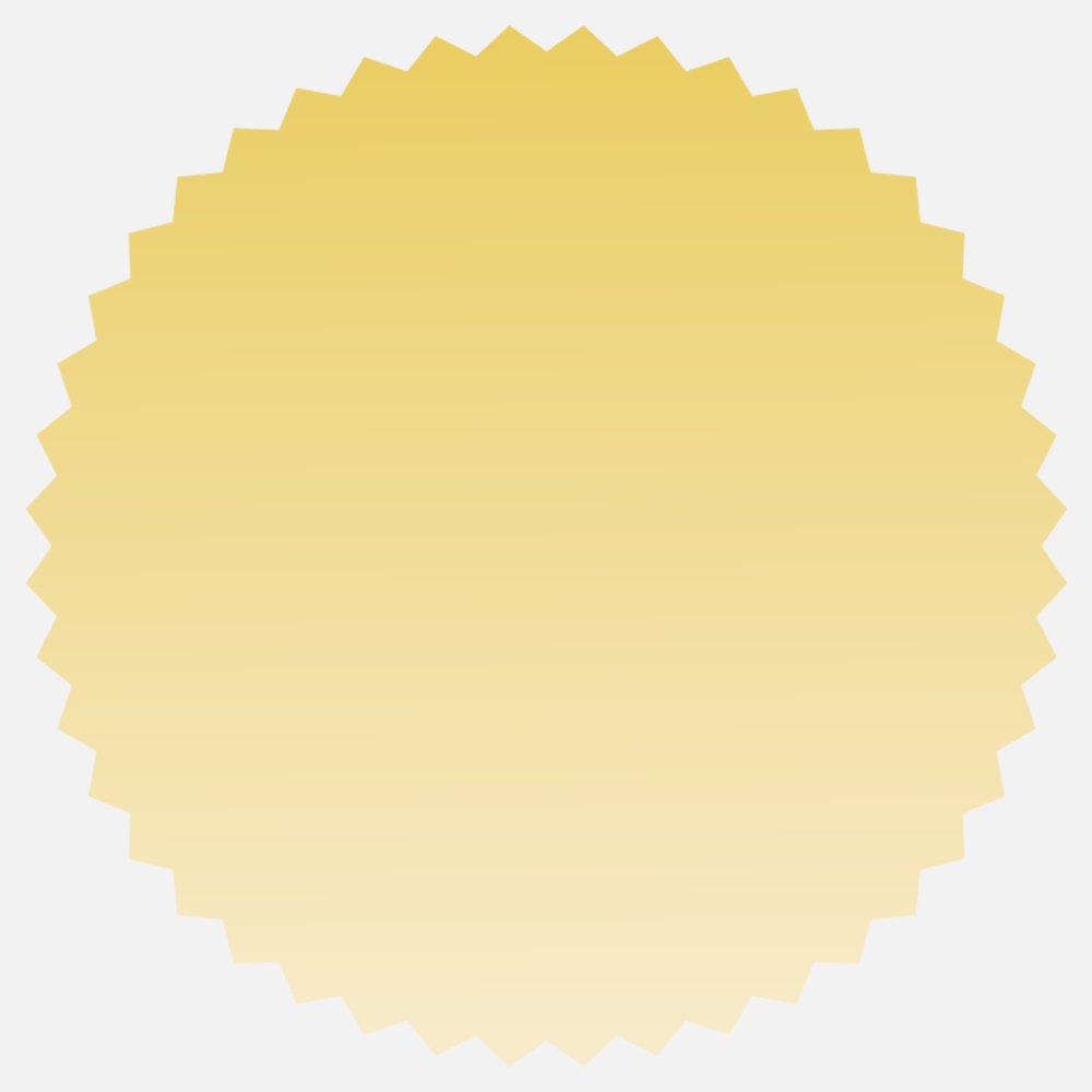 Matte Gold Foil 2 1/4 Inch Roll of Burst Shaped Labels - Sales Certificate Durable
